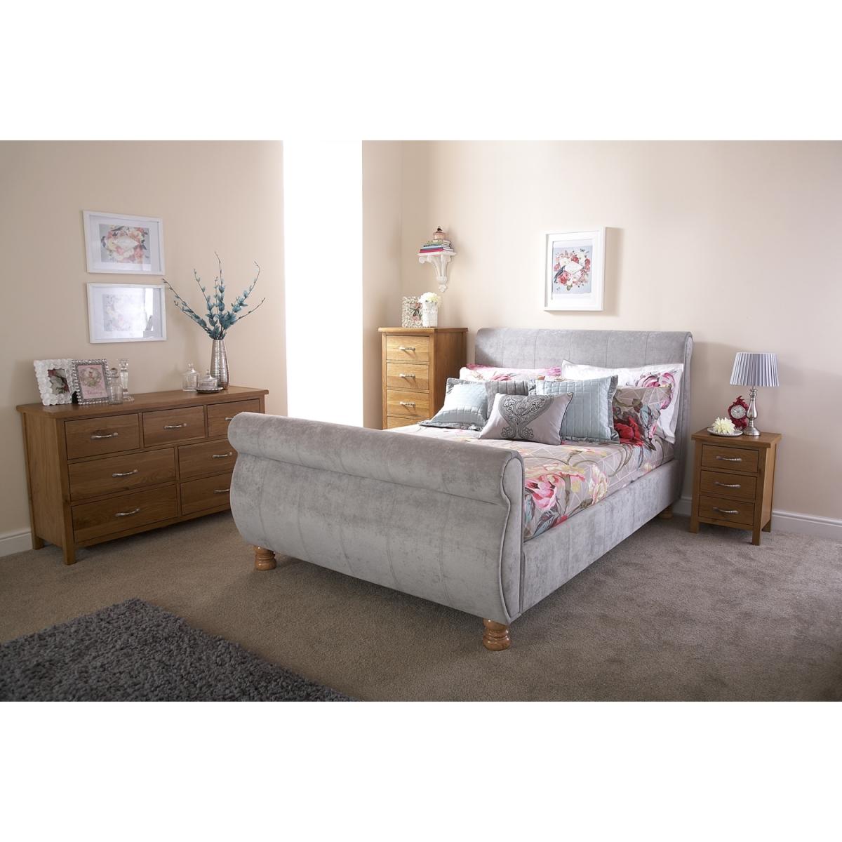 Chicago Sleigh Bed Frame - Silver / King – image 5
