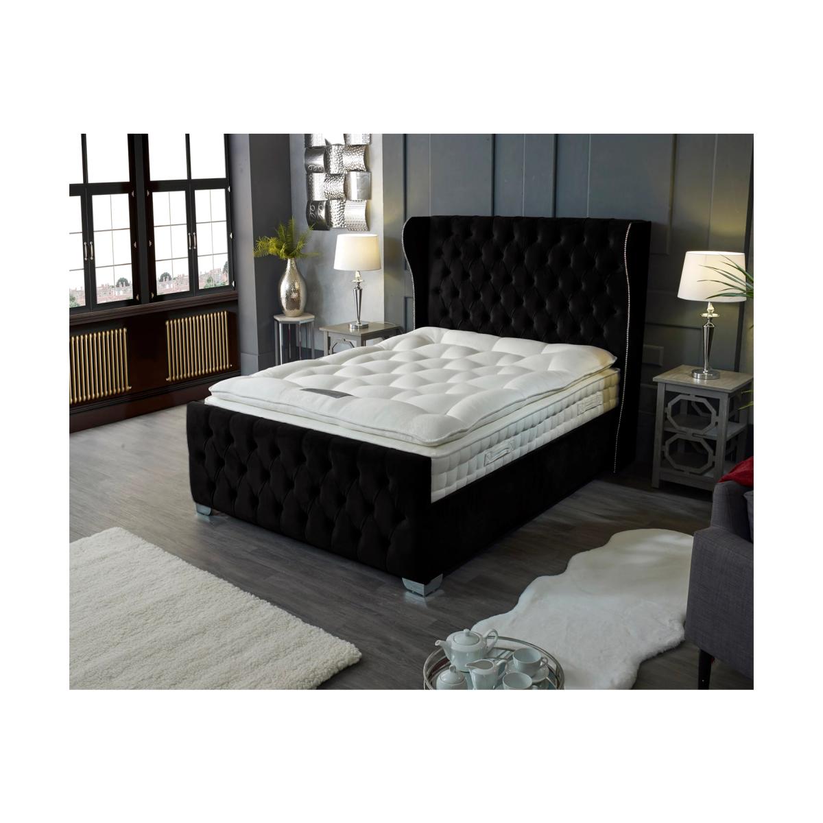 Colleen Plush Bed Frame - Black / King