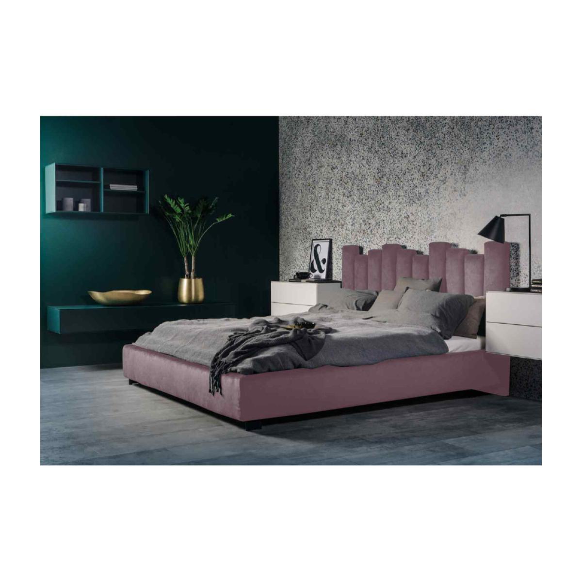 Greta Upholstered Plush Velvet Bed Frame - Pink / King Size