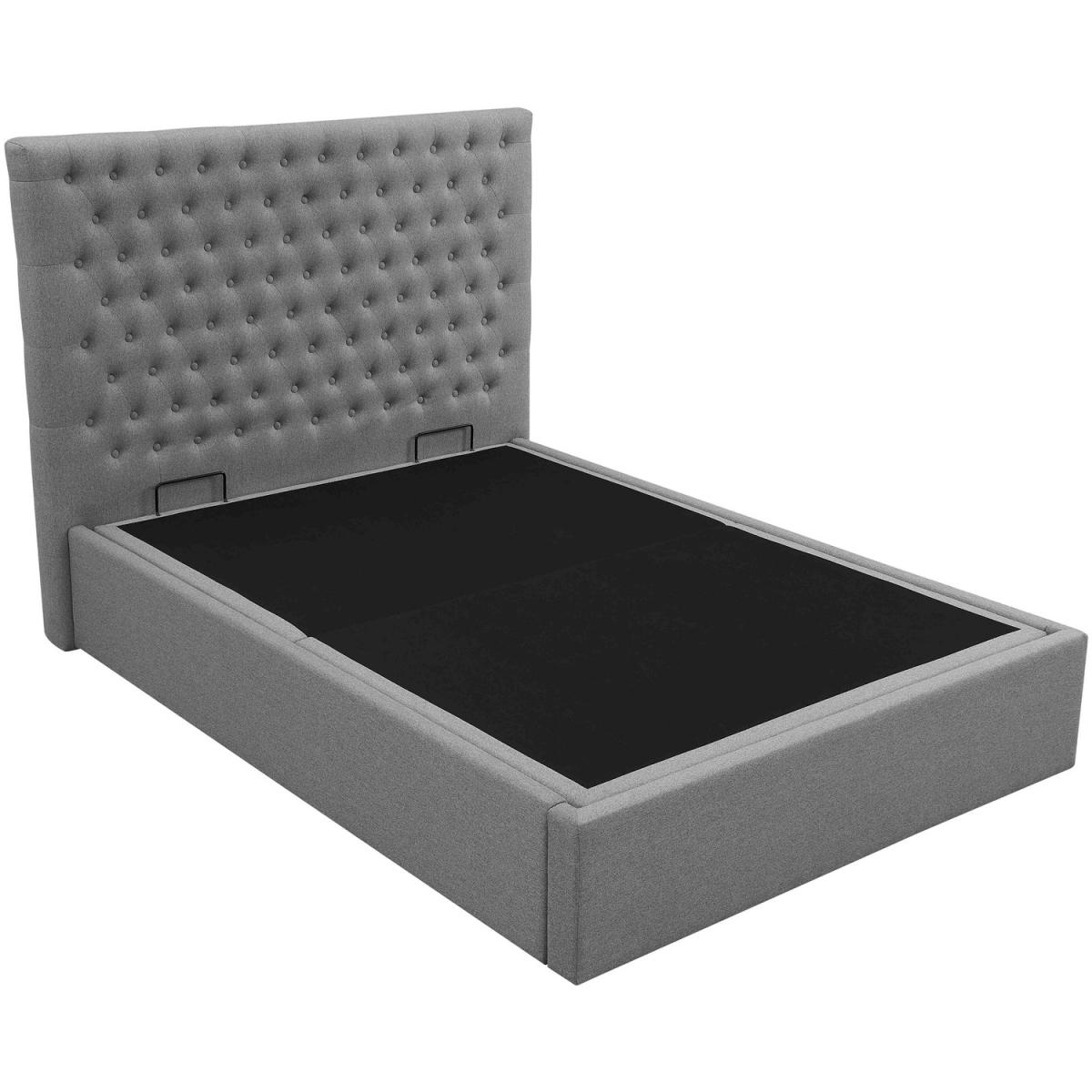 King Size Grey Ottoman Storage Bed Frame - Grey – image 5
