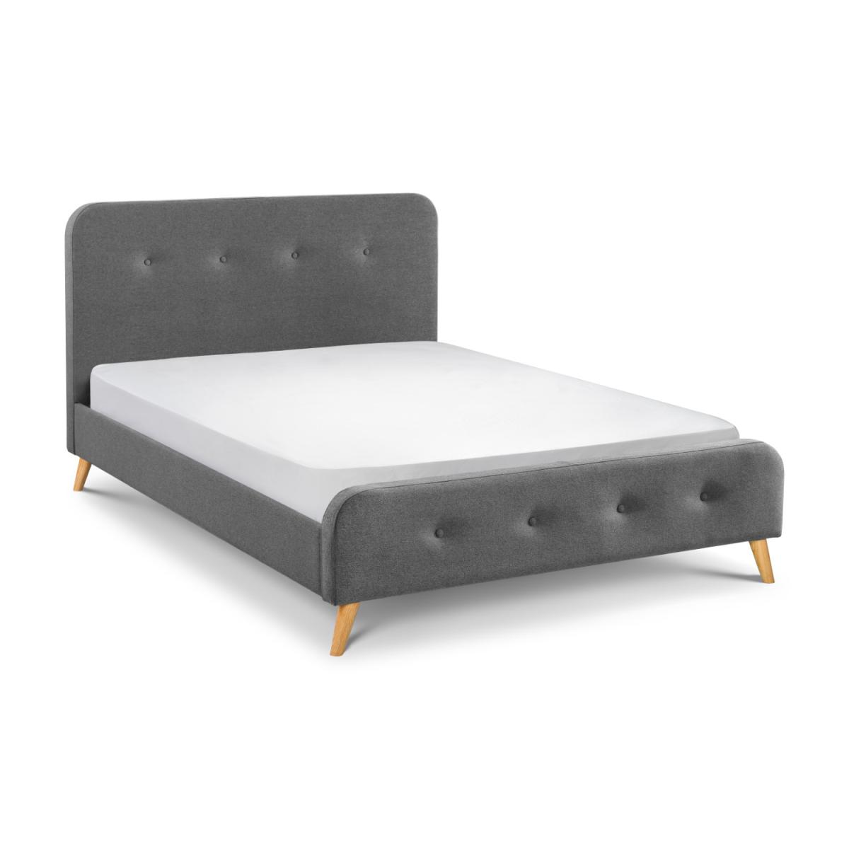 Astrid Curved Retro Buttoned Bed - Grey / King – image 2