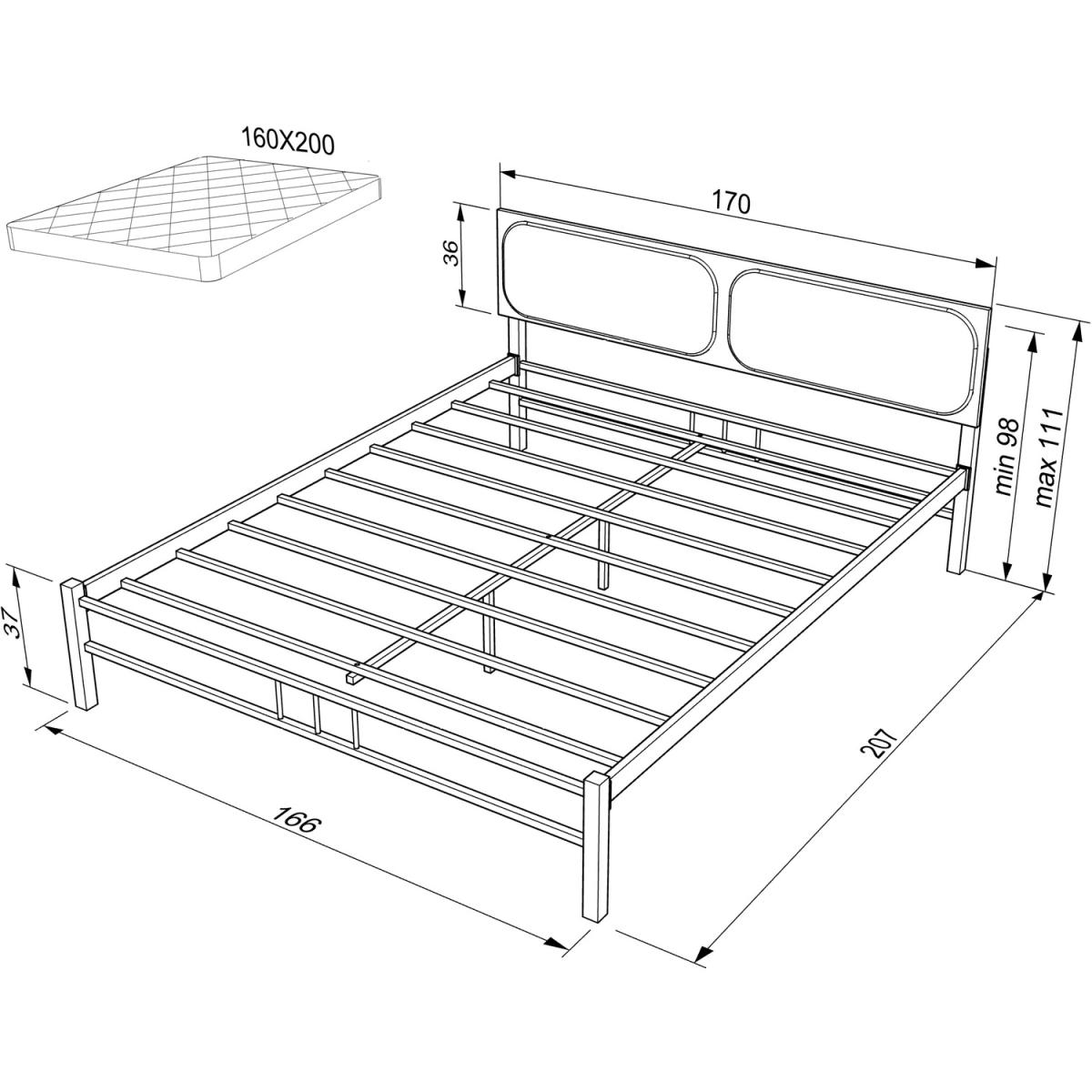 Krell UK-King Bed Frame and Headboard - White, Sonomo – image 4