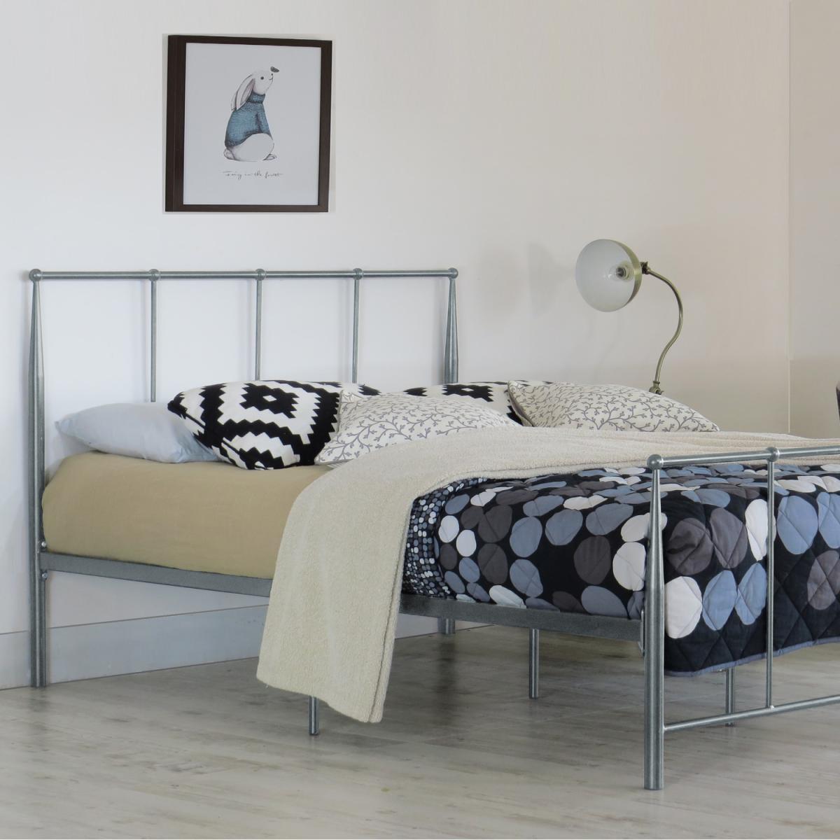 Metal Bed Frame In Silver or Black - Silver / King – image 3
