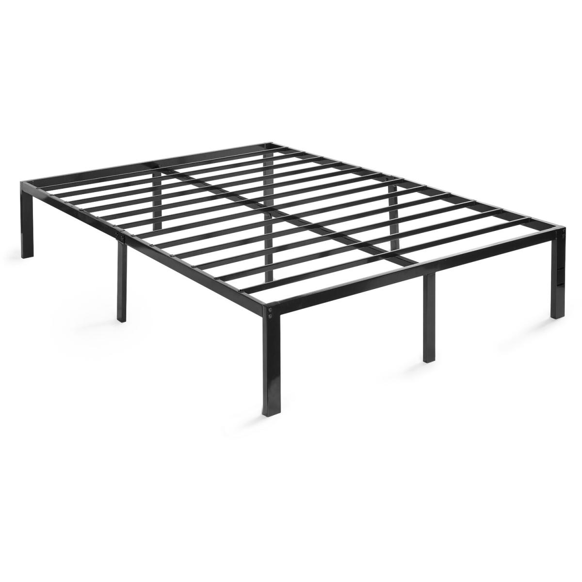 Raised Platform Bed Frame with Hybrid Mattress - Black / King – image 4