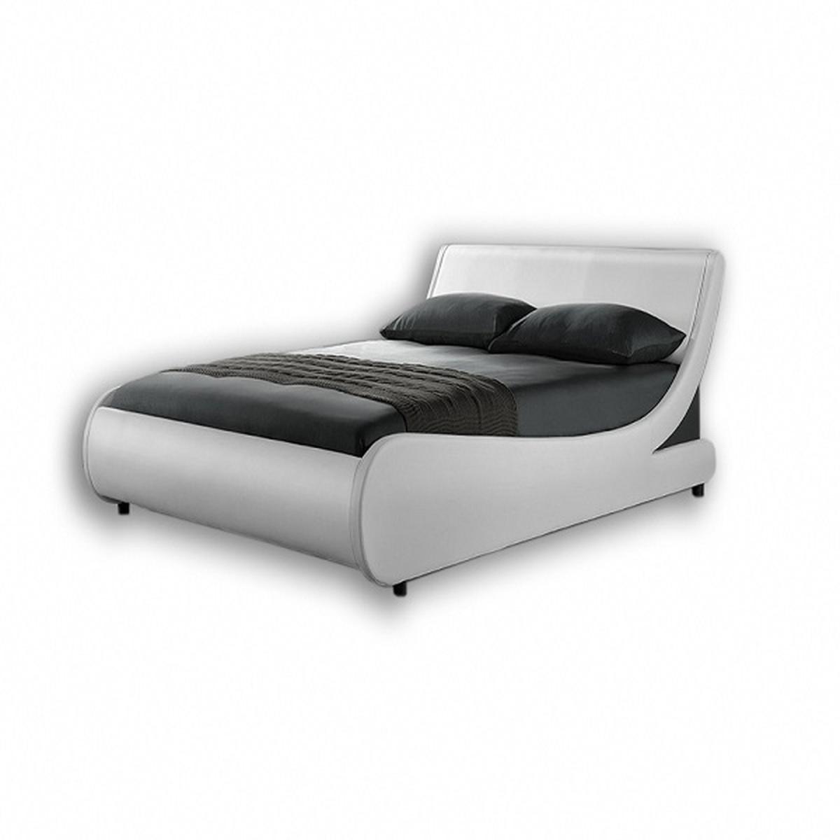 Galactic White Leather Bed Frame  - White / King – image 2