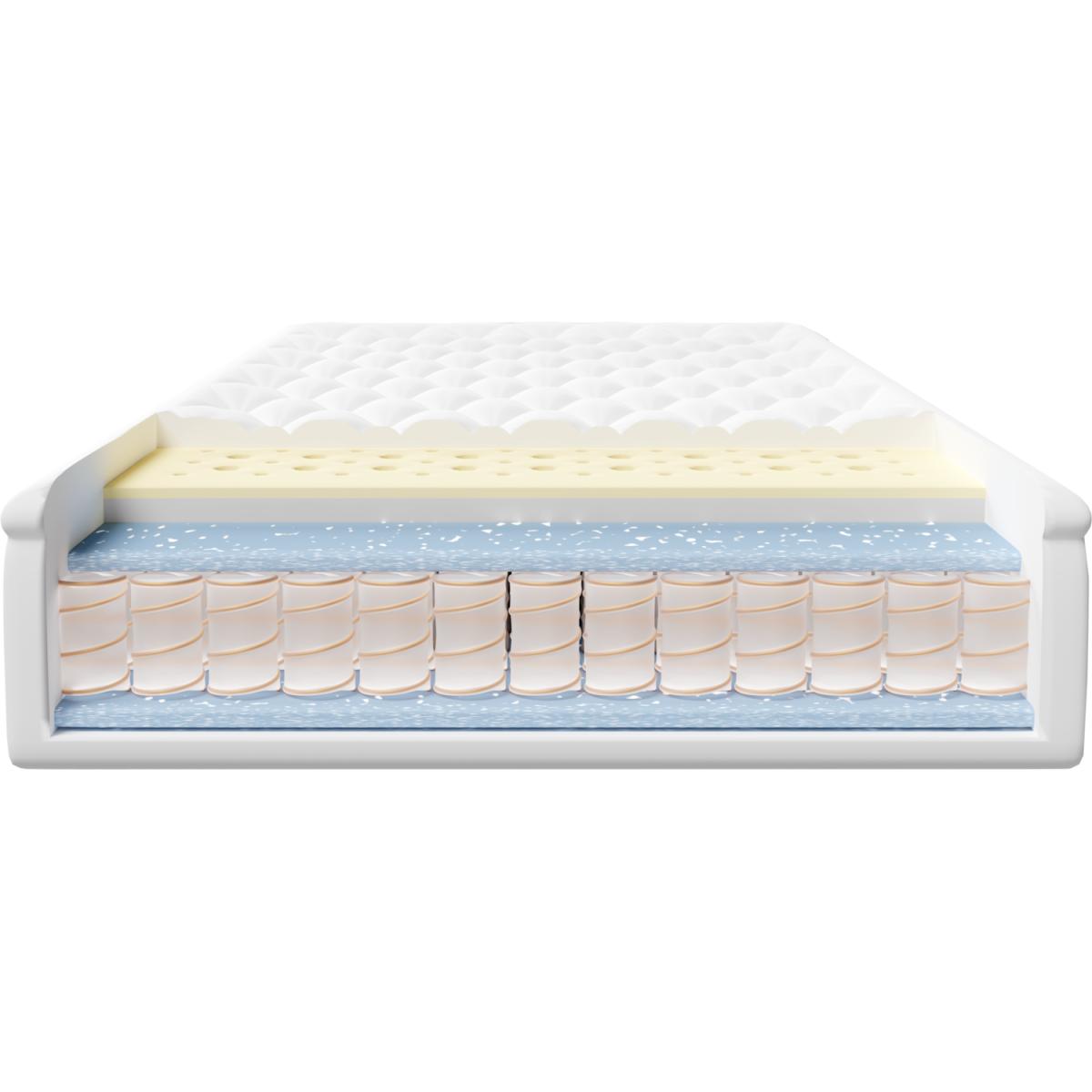 Crystal Metal Bed Frame With Hybrid Mattress - White / King – image 7