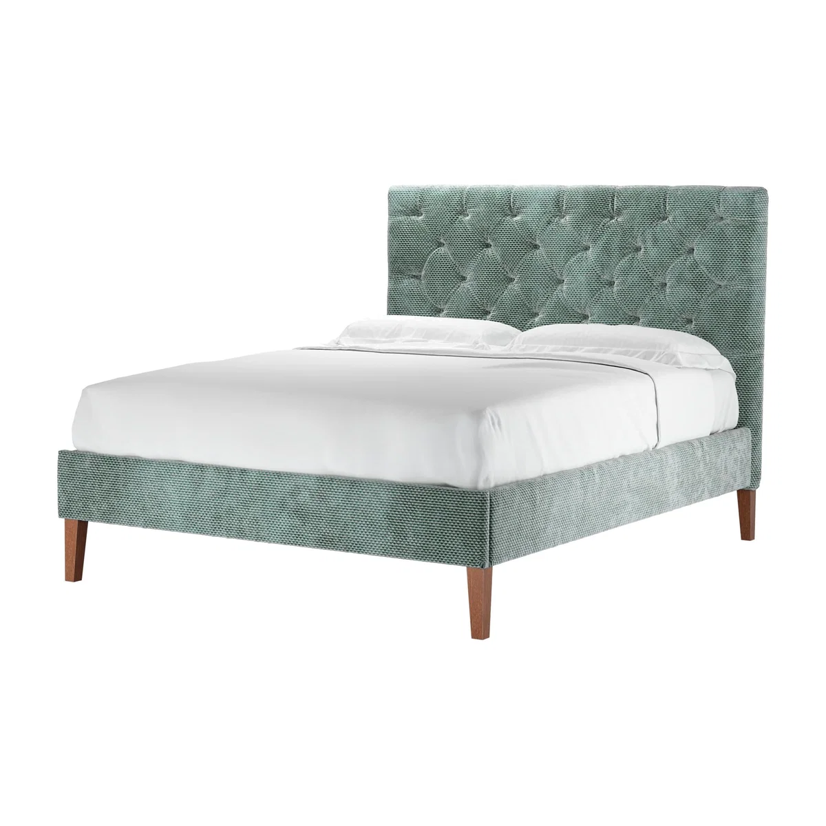 Rosalie 130cm King Bed in Peppermint Bubble Velvet - sofa.com – image 1