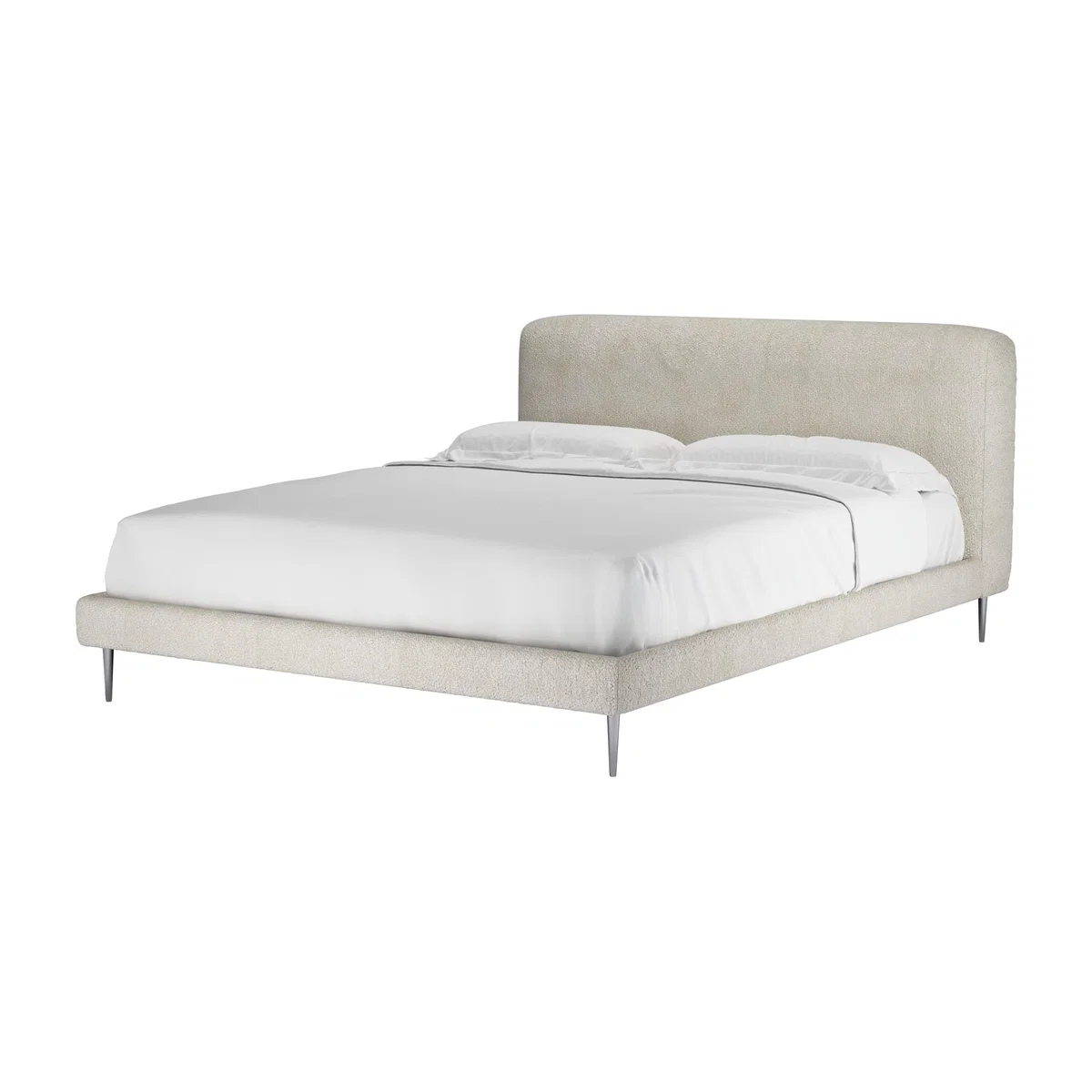 Lucy King Bed in Oyster Luxe Boucle - sofa.com – image 1
