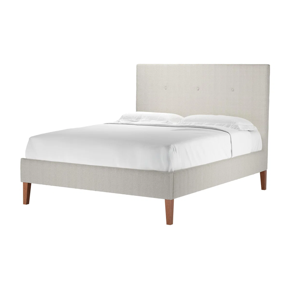 Avery 130cm King Bed in Clay House Herringbone Weave - sofa.com – image 1
