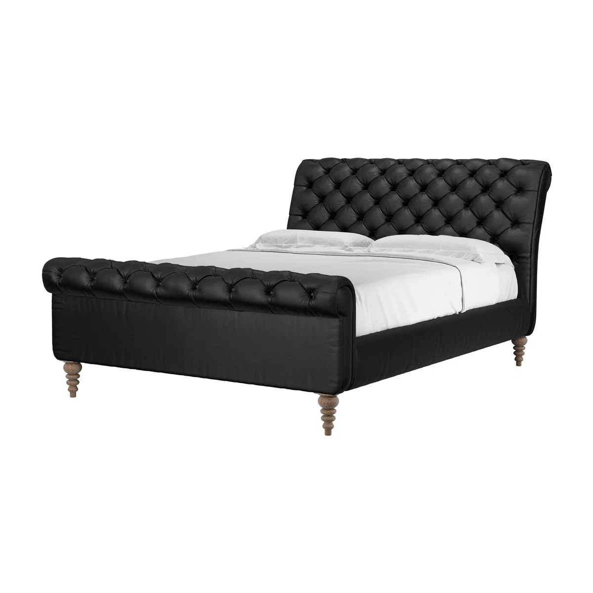 Knightsbridge King Bed in Smoke Soft Leather - sofa.com – image 1