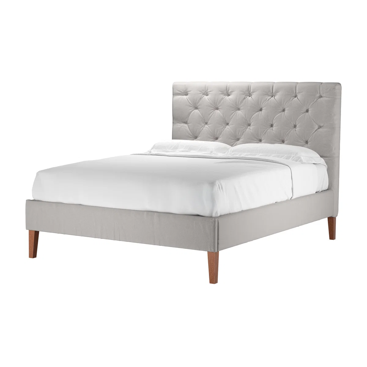 Rosalie 130cm King Bed in Dove Smart Velvet - sofa.com – image 1