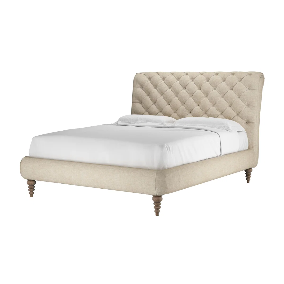 Knightsbridge without Footboard King Bed in Chantilly Aquaclean Clever Chenille – image 1