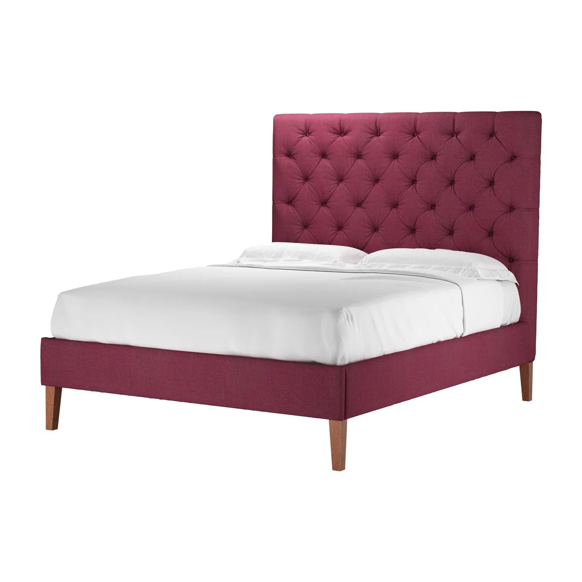 Rosalie 150cm King Bed in Boysenberry Brushed Linen Cotton - sofa.com – image 1