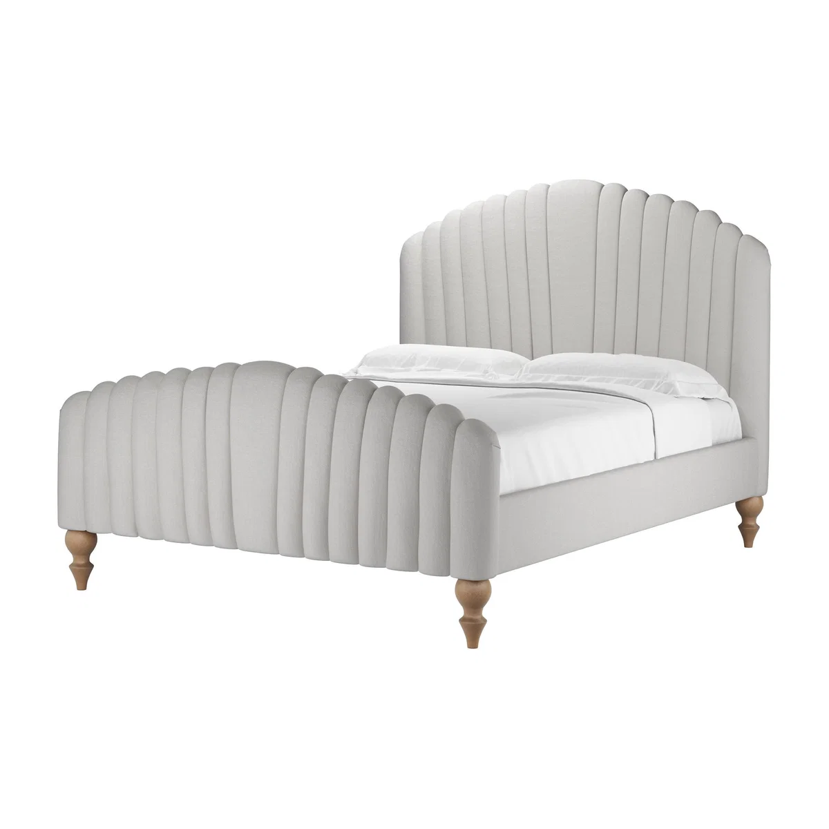 Bella King Bed in Alabaster Brushed Linen Cotton - sofa.com – image 1