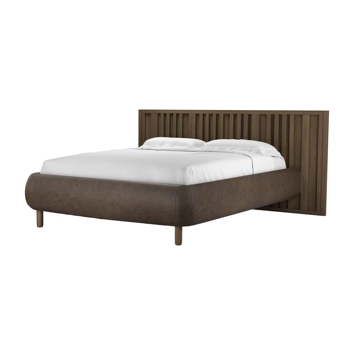 Florence King Bed in Walnut Antique Leather - sofa.com – image 1
