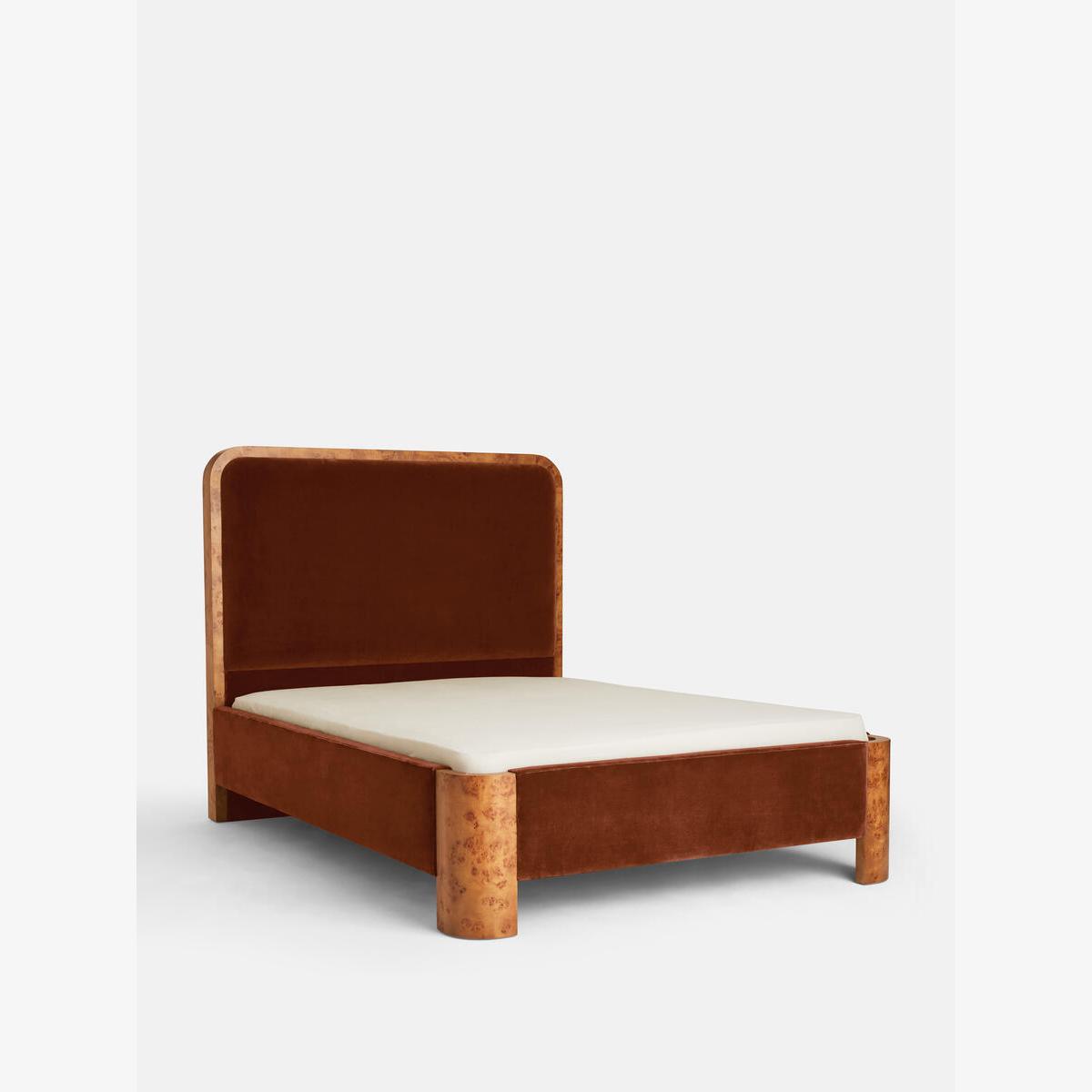 Tremont Bed, King, Velvet, Rust – image 1
