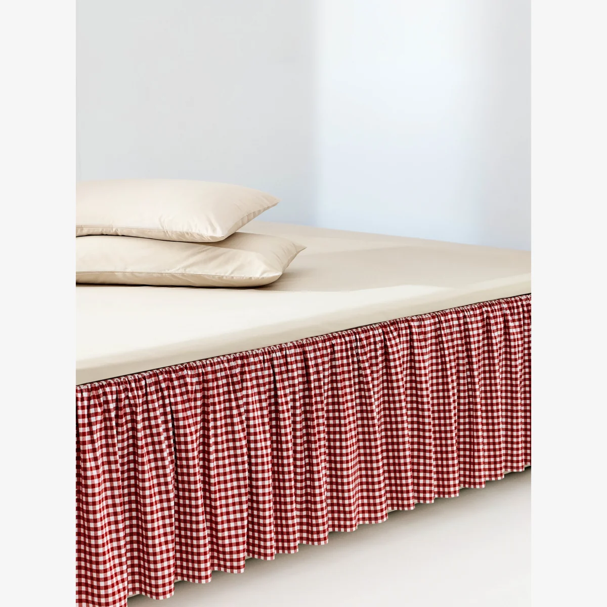 Gingham Cotton Bed Valance Twyla with Ruffles – image 1