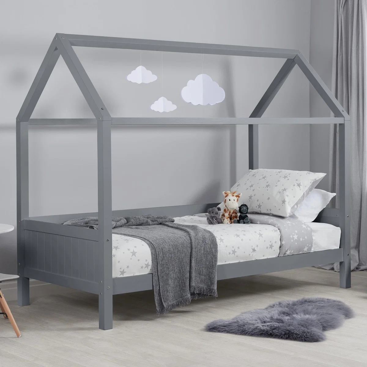 Home Bed Single Grey – image 1