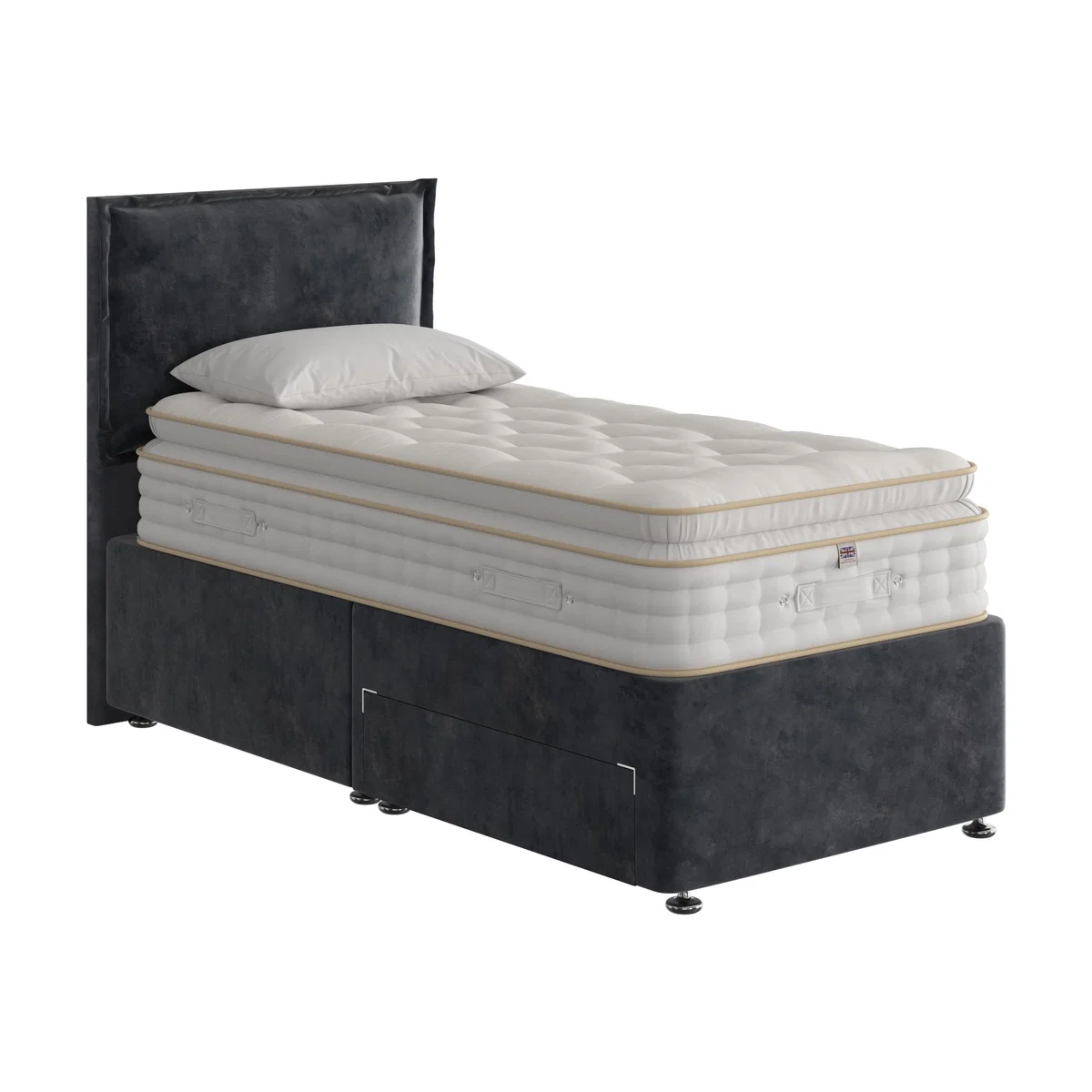 The Handmade Bed Company - Boutique 3000 Pillow Top Divan Set With No Storage - Single - Milano Coal – image 1