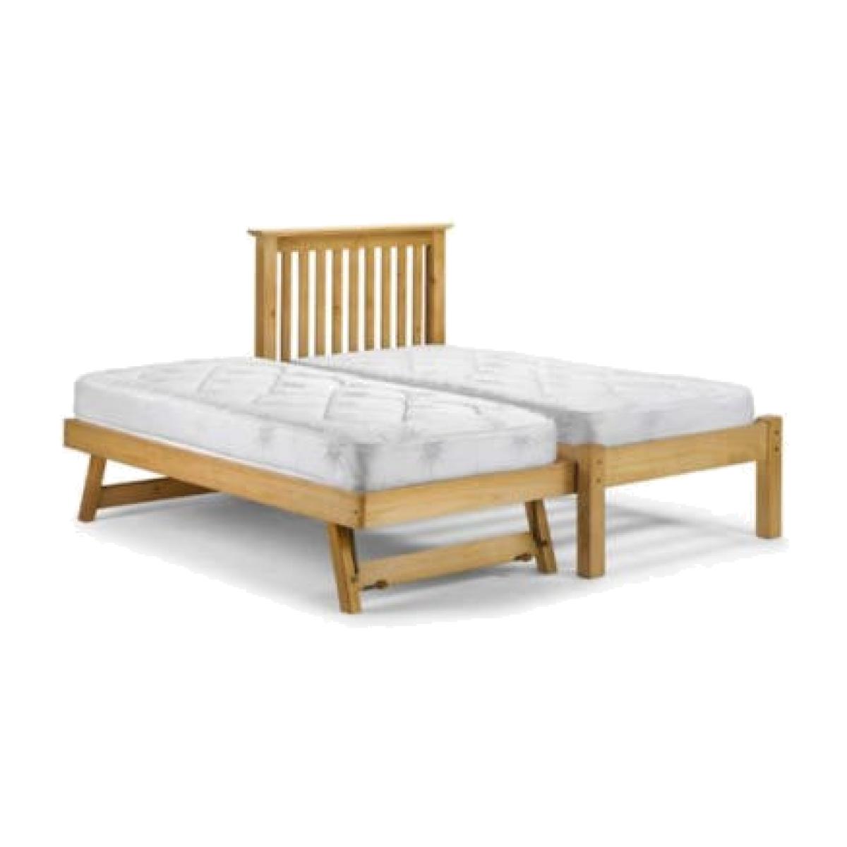 Julian Bowen Barcelona Solid Pine Single Bed with Trundle Guest Bed – image 1