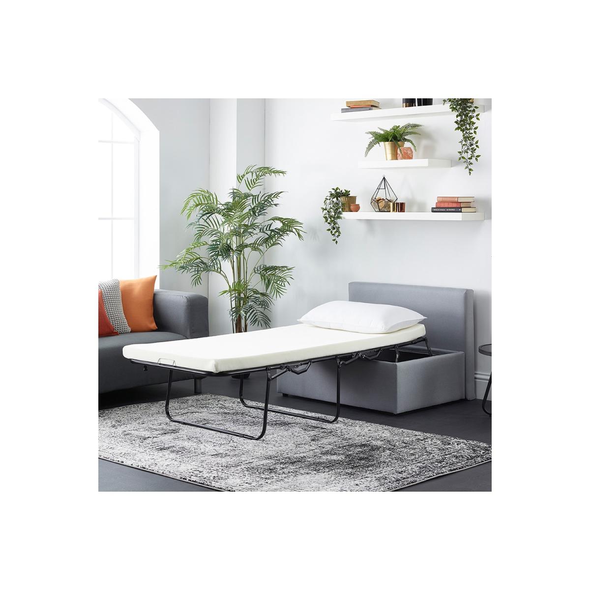 Grey Fabric Foldaway Single Guest Bed in a Box with Mattress - Aspire – image 2