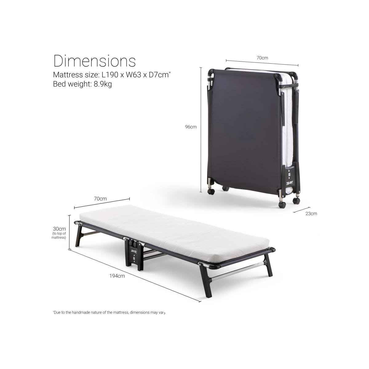 Jay-BE® HE70 Hideaway Folding Bed with e-Fibre Mattress, Single – image 11