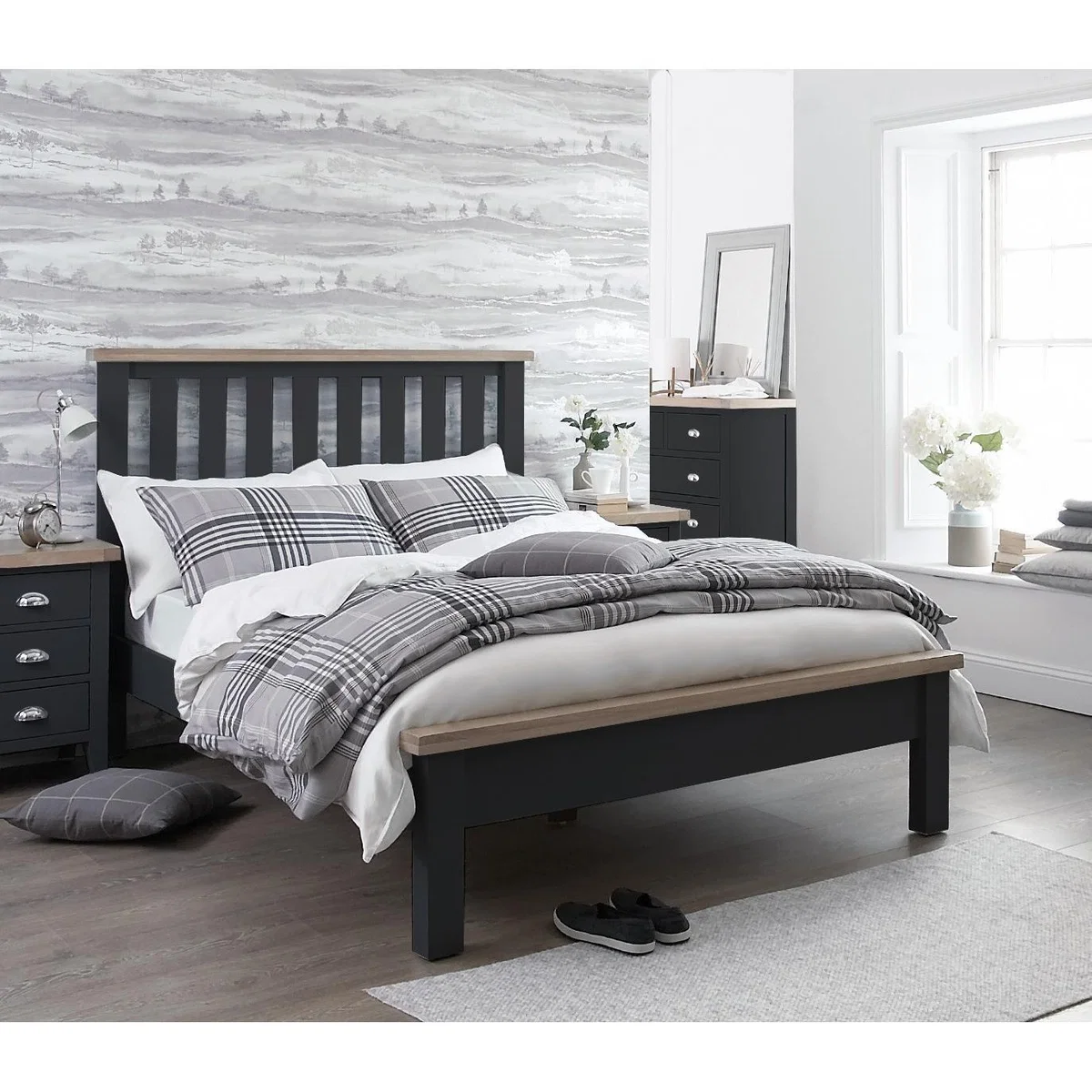 Eden Oak and Grey Single Bed – image 1