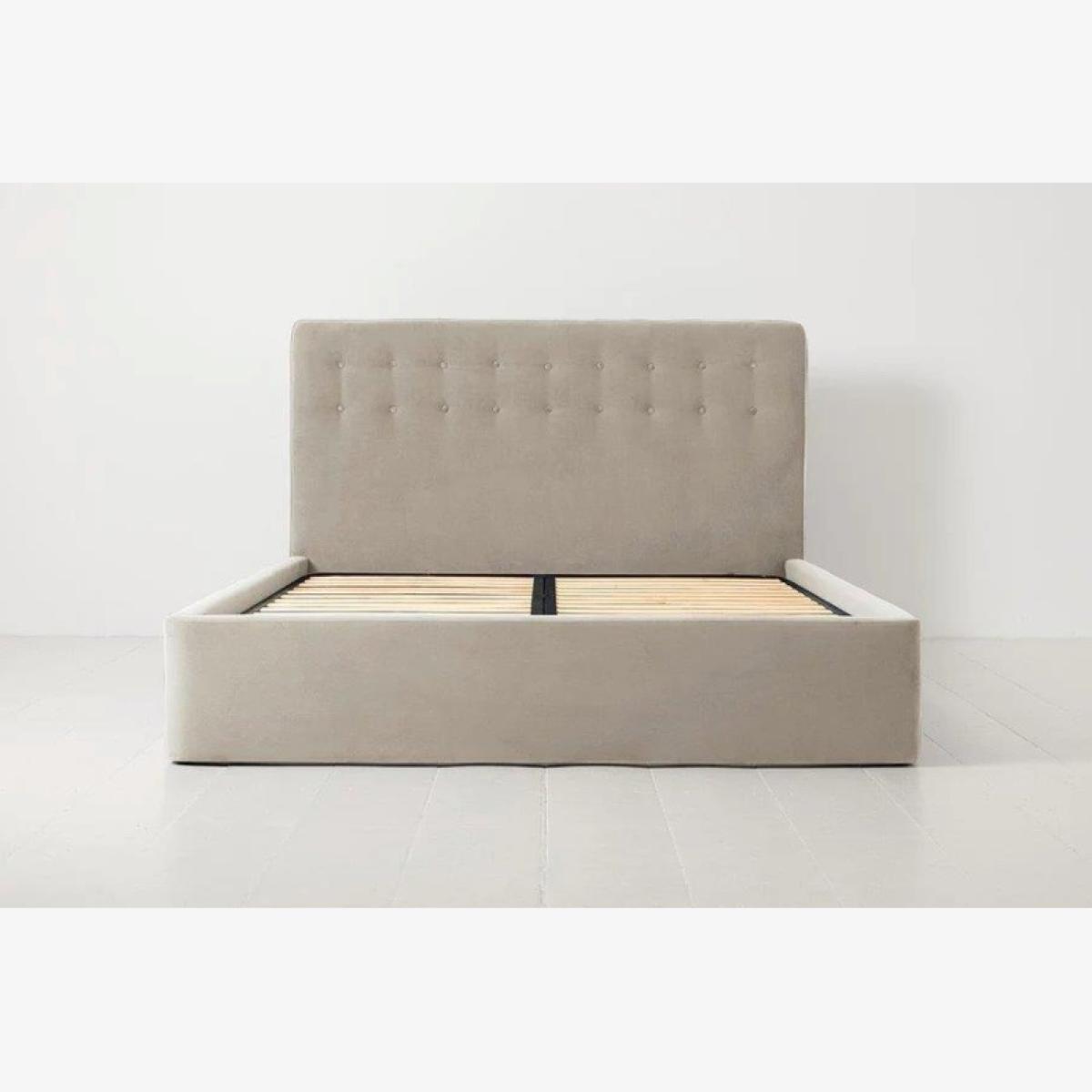 Swyft Bed 01 Bed Frame - Velvet Bone - Single, Faux Leather - Cream