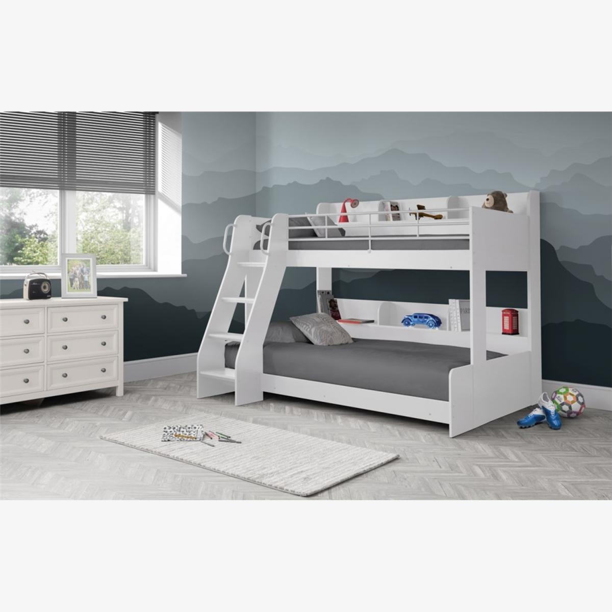 Single Premium Modern Triple Sleeper Bunk Bed - White – image 1