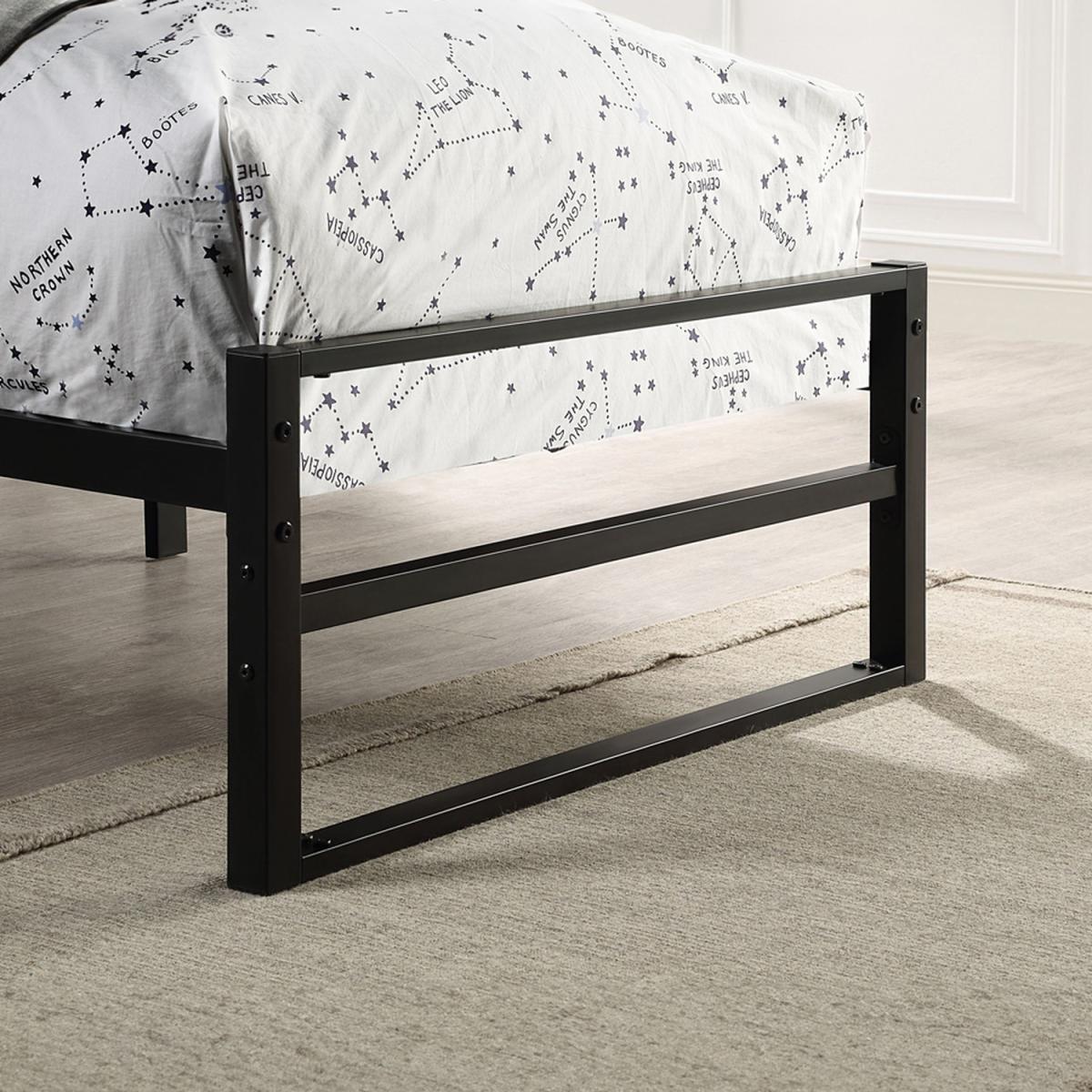 Baldock Modern Black Metal Bed Frame - Black / Single – image 3