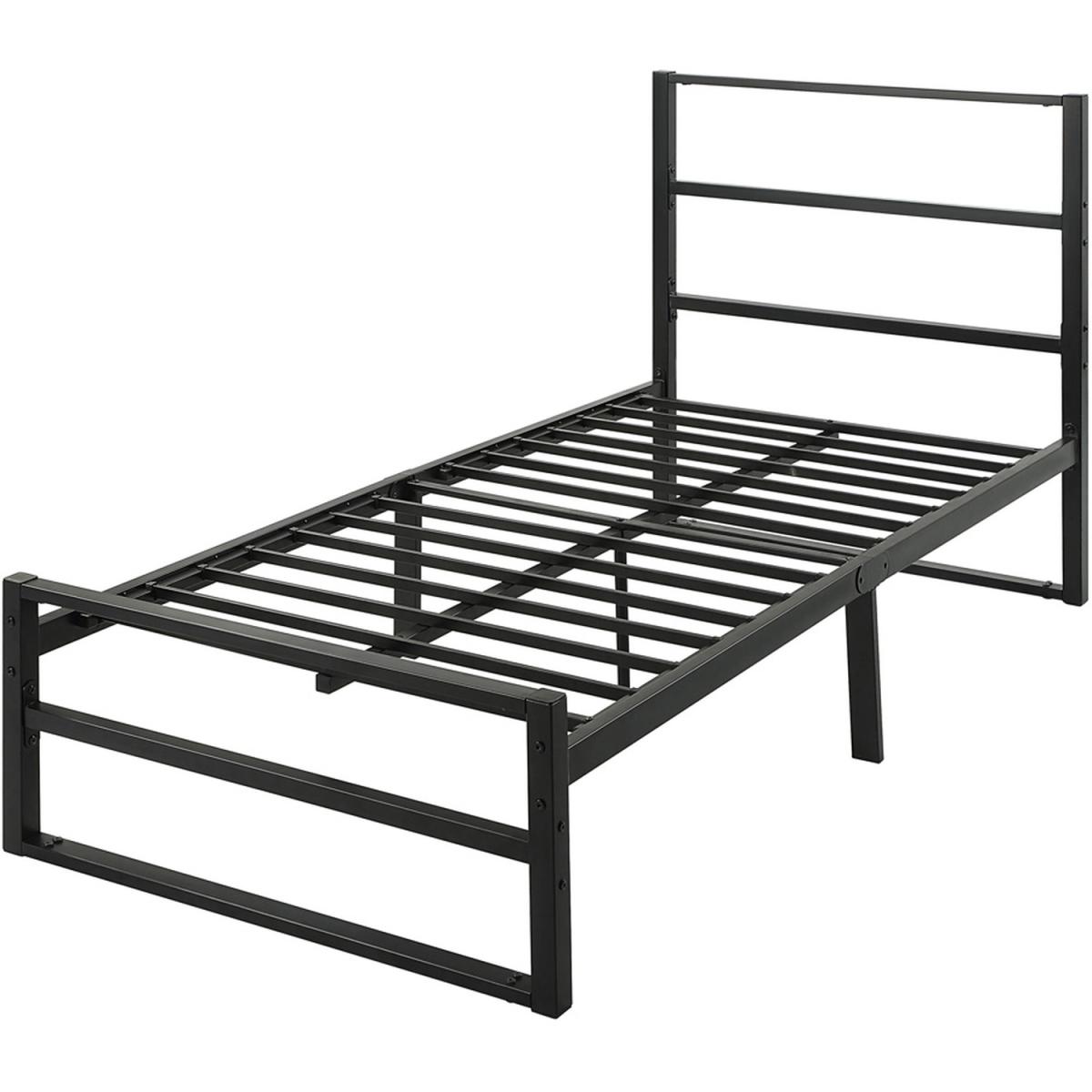 Baldock Modern Black Metal Bed Frame - Black / Single – image 4