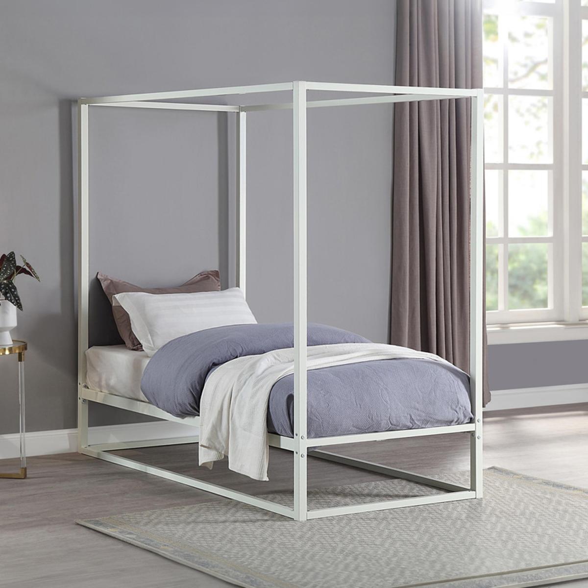Ashwell Modern 4 Poster Metal Bed Frame - White / Single – image 7