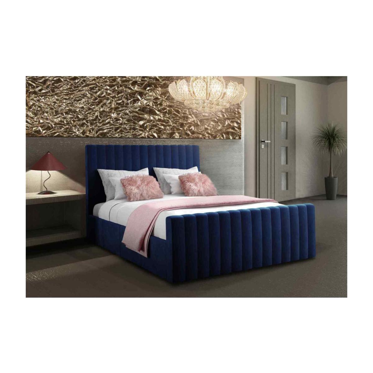 Jessica Contemporary Plush Velvet Bed Frame - Blue / Single
