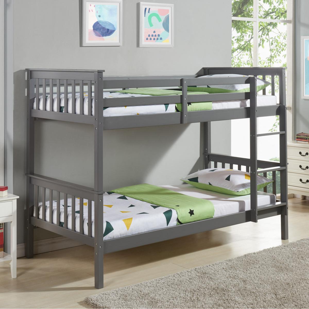 Andromeda Wooden Bunk Bed Kids Single - Grey – image 2