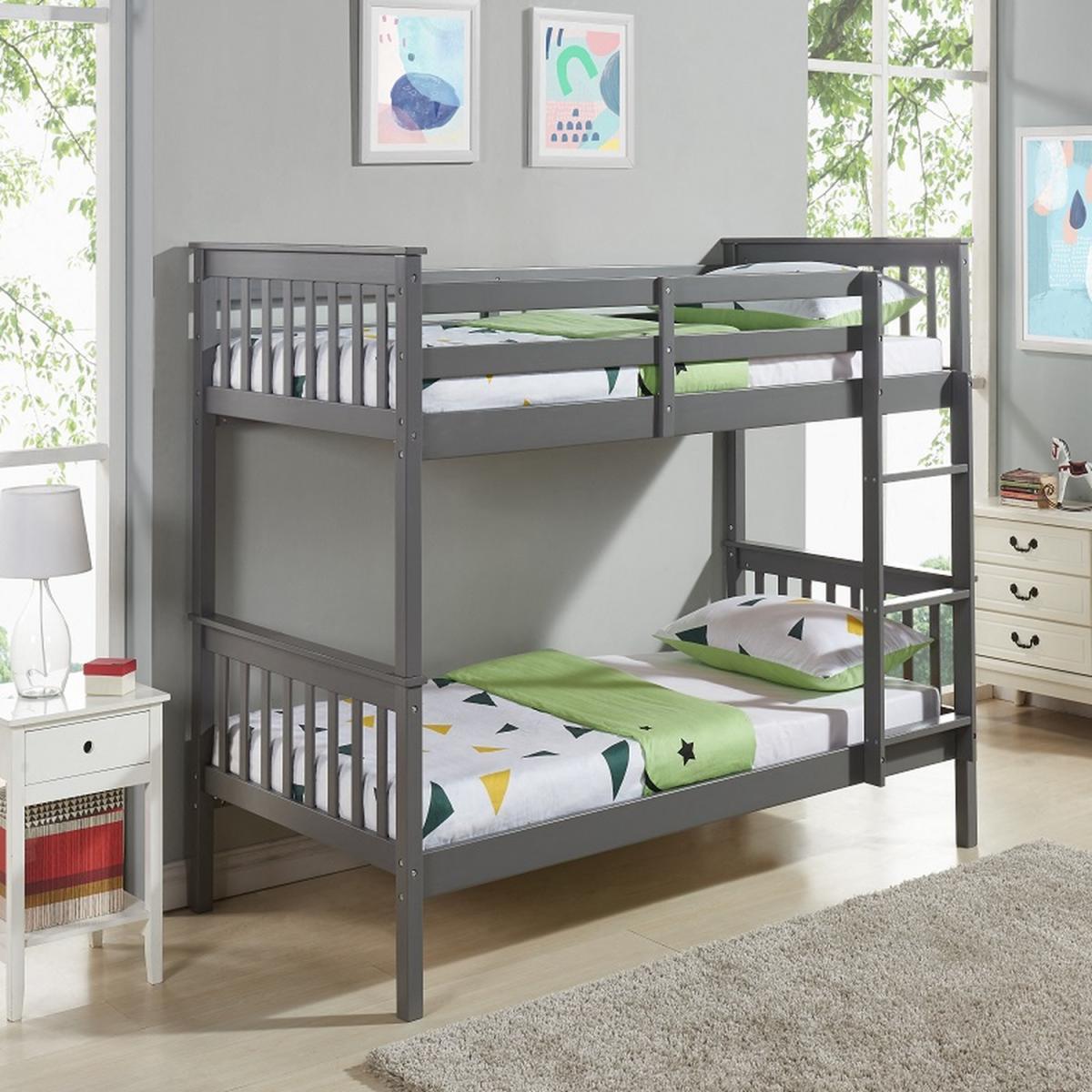 Andromeda Wooden Bunk Bed Kids Single - Grey – image 1