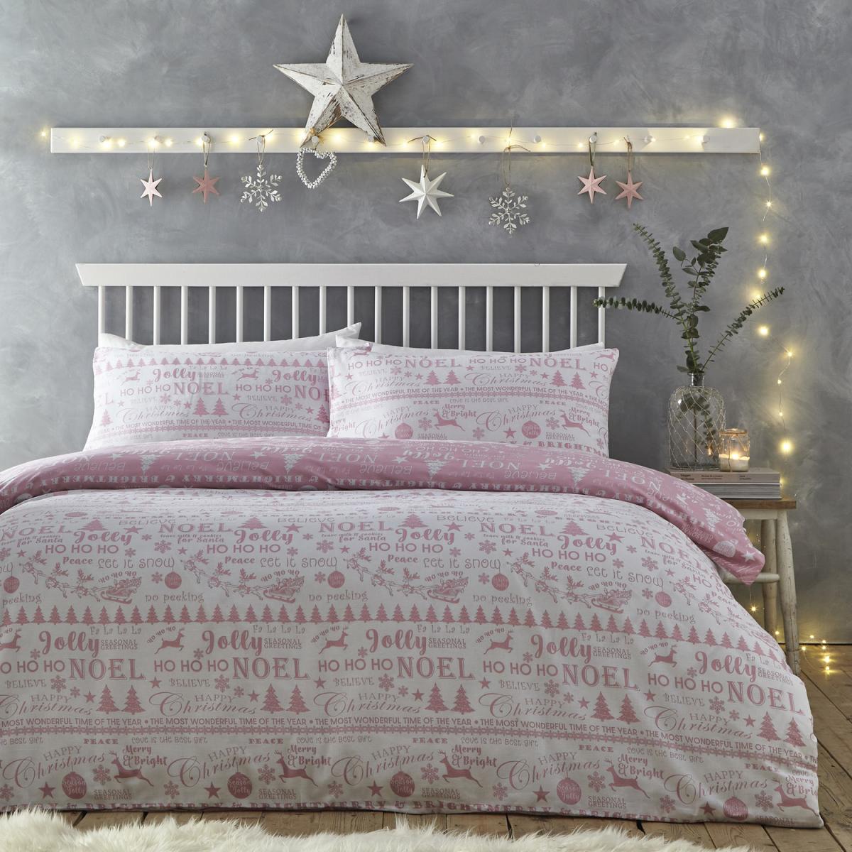 Jolly Christmas Blush Single Bed Duvet Cover Set - Jolly Christmas – image 2