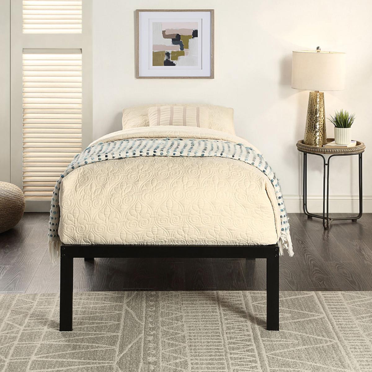 Hertford Modern Low Platform Black Bed Frame - Black / Single – image 3