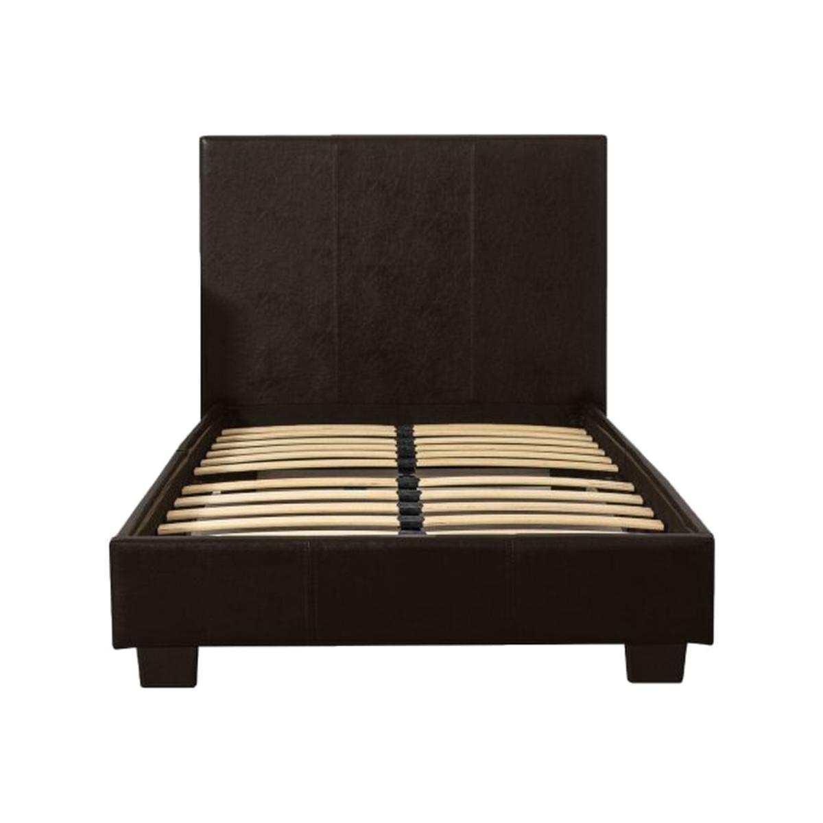 Prado PU Leather Gaslift Ottoman Storage Bed (3FT Single) - Brown