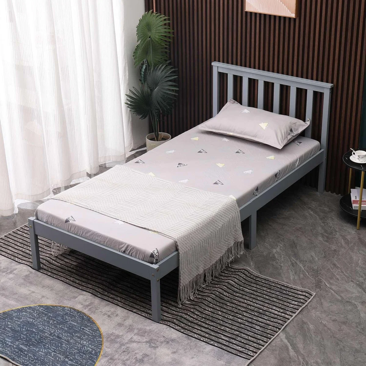 WestWood No Footboard Wood Bed - Grey / Single – image 1