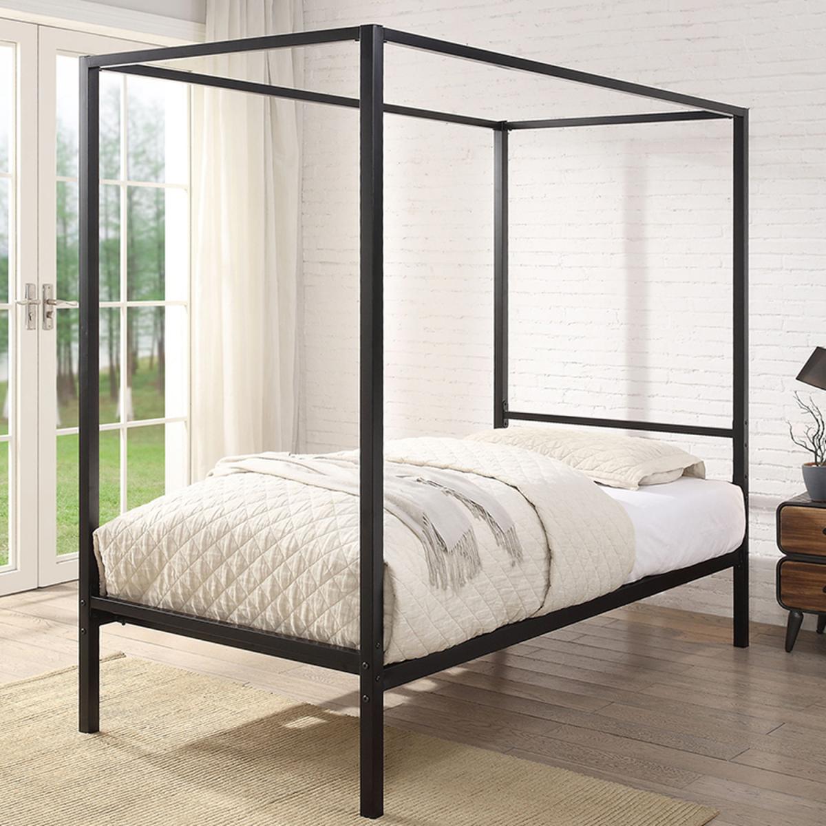 Chalfont Black Four Poster Metal Bed Frame - Black / 30g / Single – image 2
