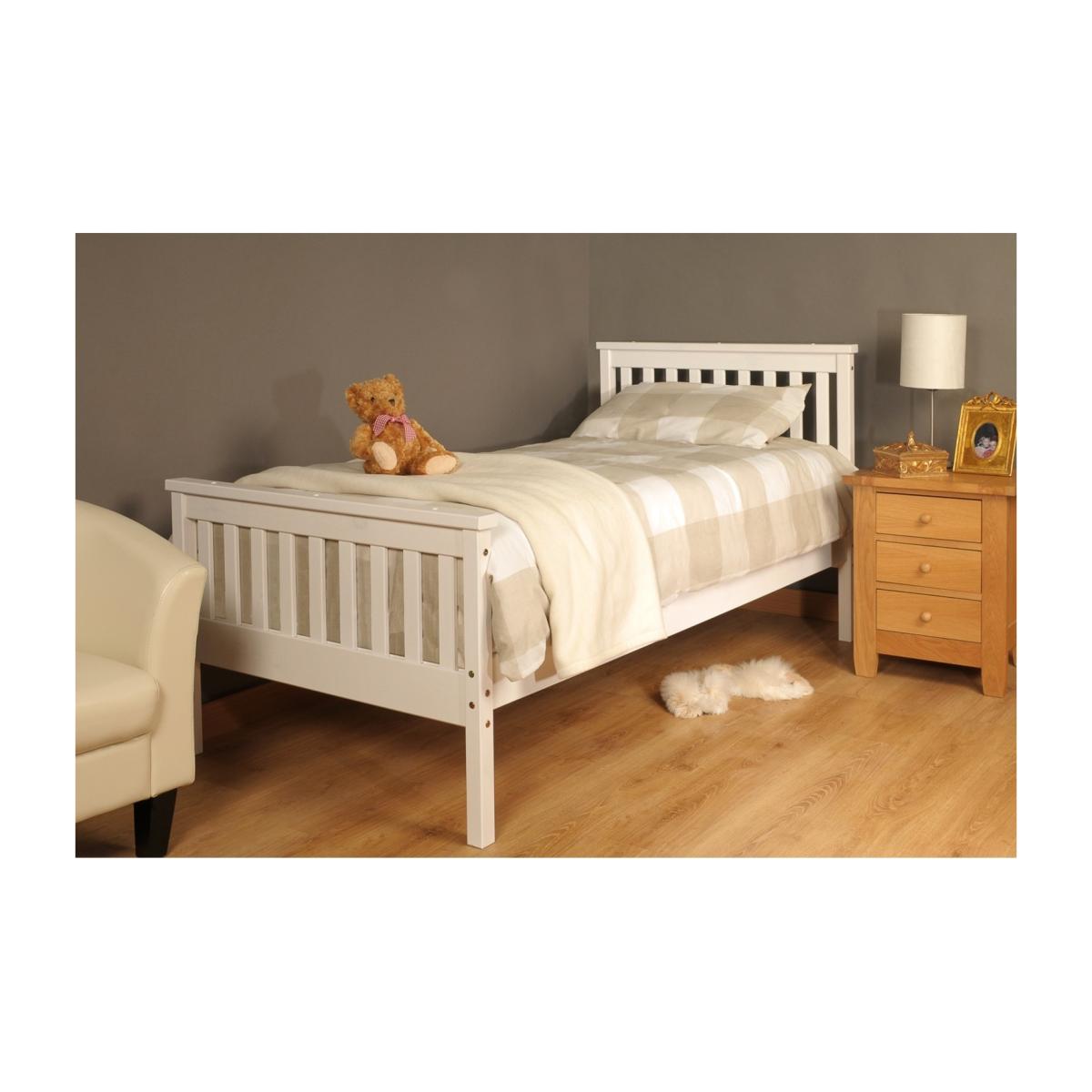 Atlantis Pine Bed Frame - White / Single – image 1
