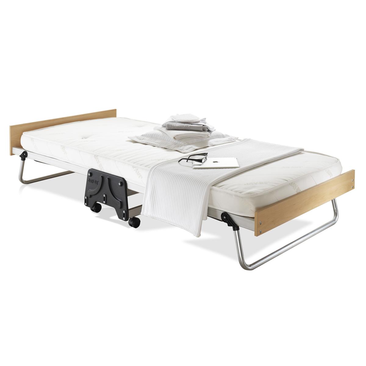 Jay-Be Folding Bed Frame with Luxury Dual Density Mattress - Silver & White / Single – image 5