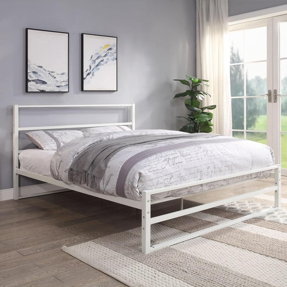 Hartfield White Metal Bed Frame - White / Single – image 2