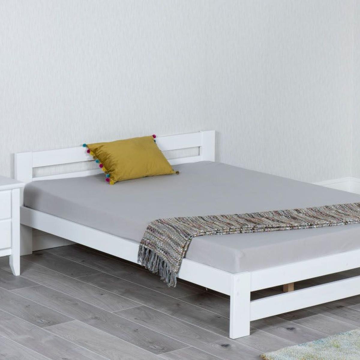 Solid Pine Wood Xiamen Bed Frame - White / Single
