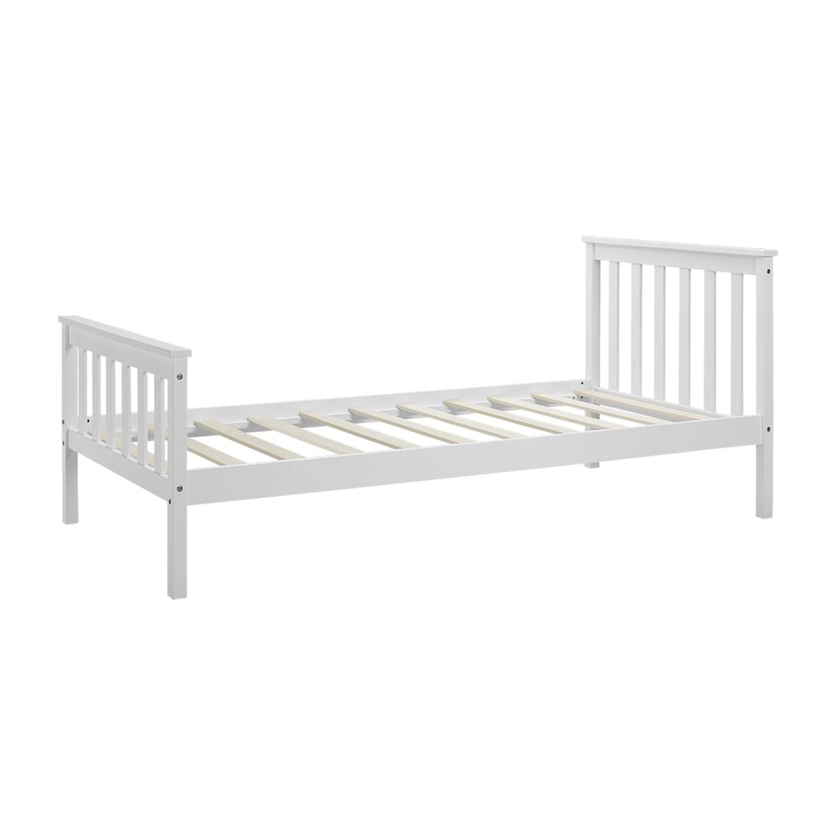 Huntly White Wooden Bed Frame - White / Single