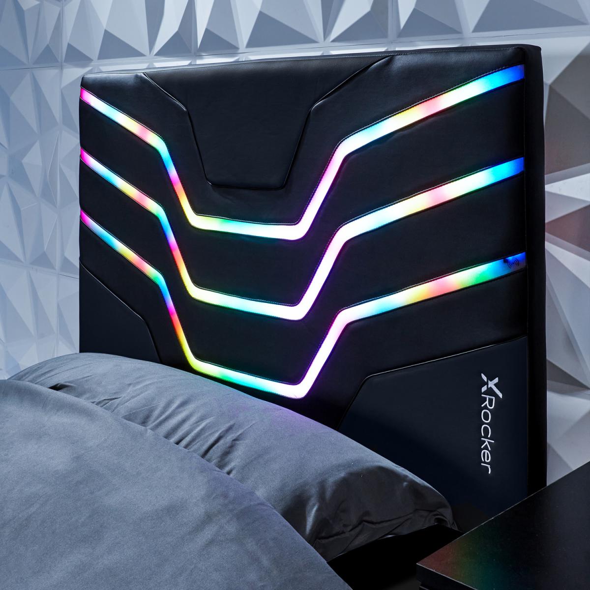 Cosmos Black RGB Single Gaming Bed in a Box with LED Lighting - Black – image 2