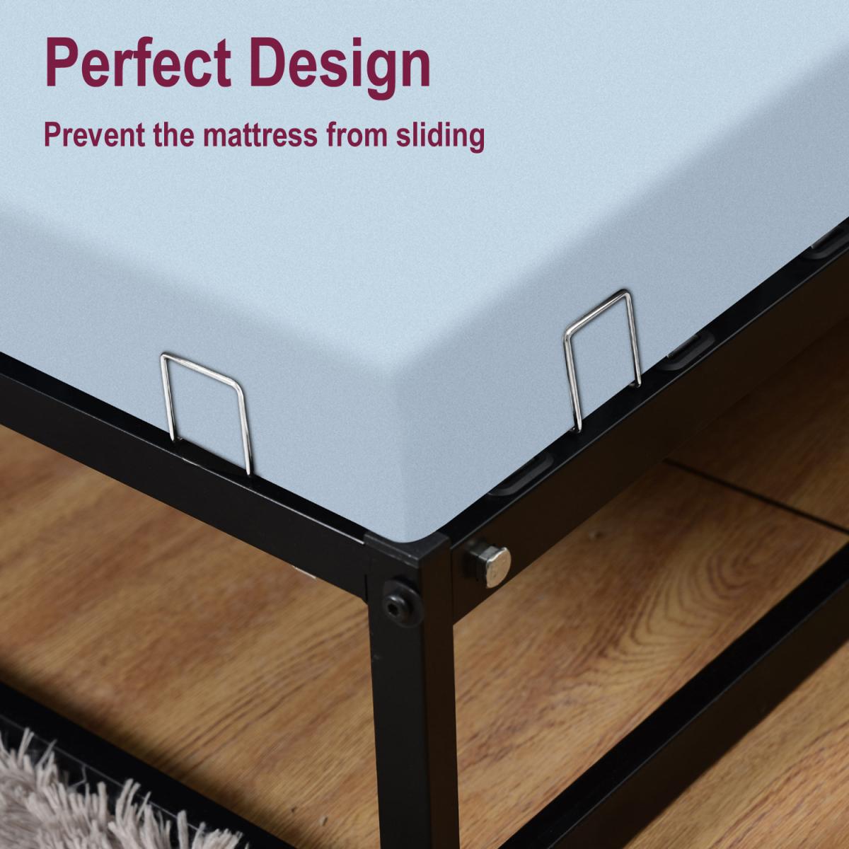 Extra Strong Metal Platform Bed Frame - Black / Single – image 5