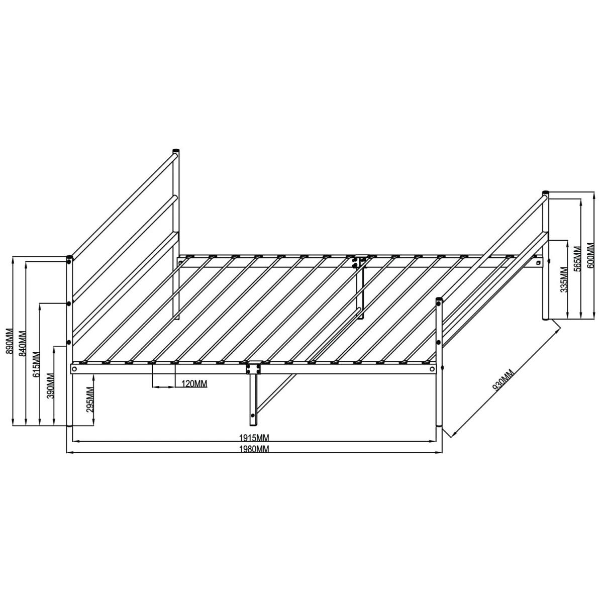 Extra Strong Single Metal Bed Frame In Black - Black – image 5