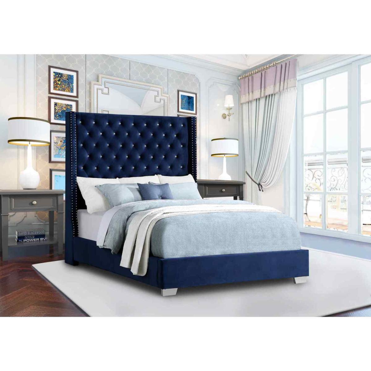 Noah Upholstered Plush Velvet Bed Frame - Grey / Single – image 3