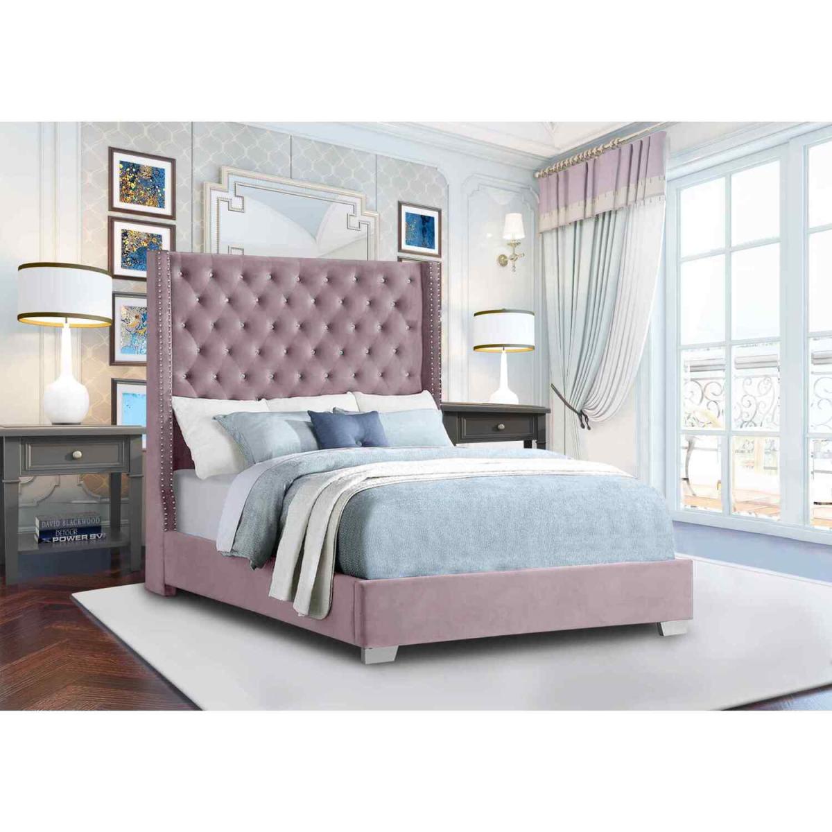 Noah Upholstered Plush Velvet Bed Frame - Grey / Single – image 4